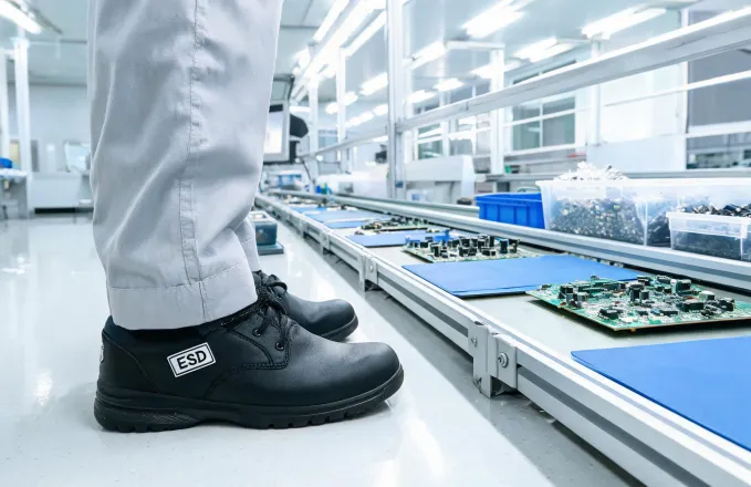 Manufacturing ESD work shoes