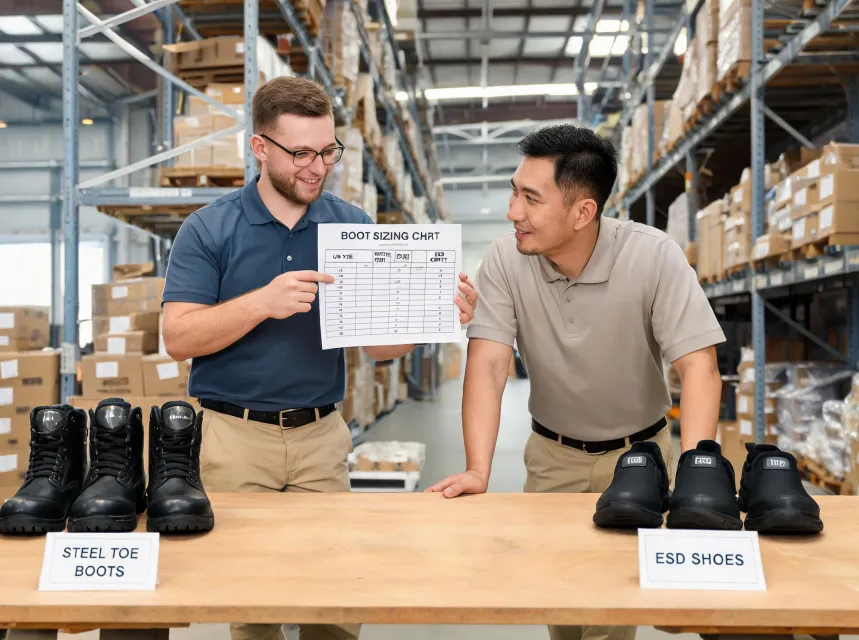 KEEN Utility service specialist reviewing boot sizing