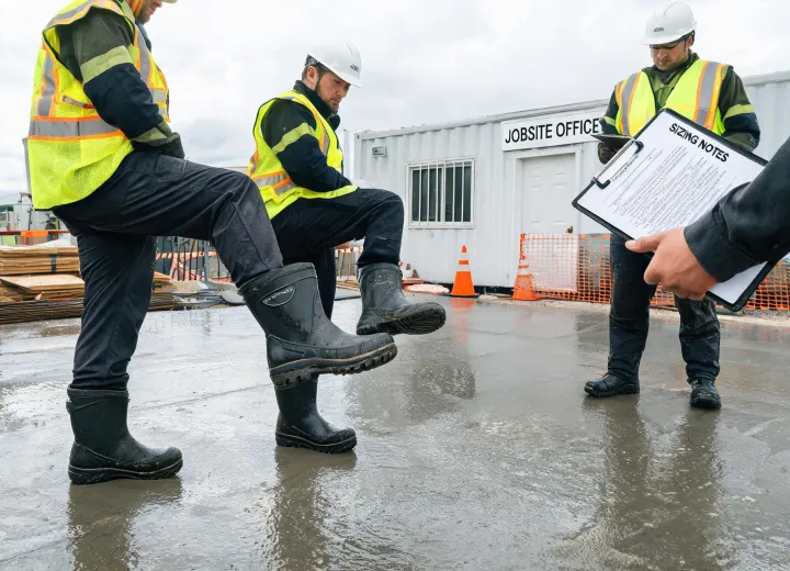 Construction crew testing KEEN Utility safety boots
